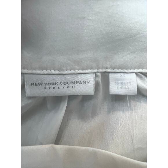 New York &Co White Top Off Shoulder Tie Sleeves Sz XS Sailor Nautical Beach NWT - Picture 3 of 8
